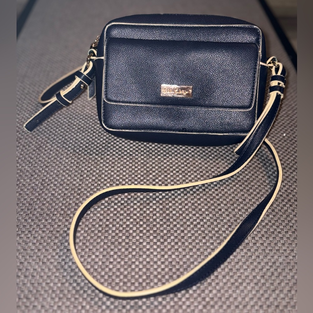 Lilly Pulitzer Navy Blue Crossbody Bag with Gold Accents